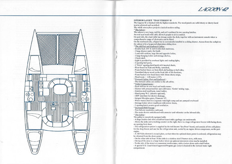 Lagoon 42 Specification Brochure