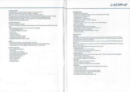 Lagoon 42 Specification Brochure