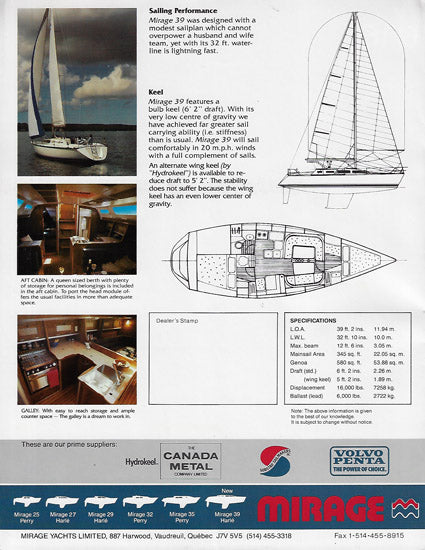 Mirage 39 Brochure