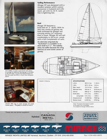 Mirage 39 Brochure
