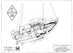 Coronado 25 Starboard Profile Cutaway  Plan - Plasticos  (Spanish builder)