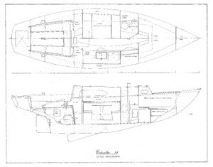 Columbia 31 Interior Arrangement - Settee Plan