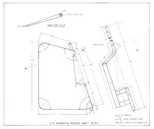 Columbia 31 Rudder & Rudder Shaft Detail Plan