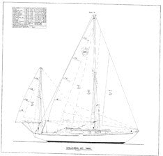 Columbia 40 Sail Plan - Yawl