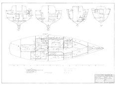 Columbia 40 Interior Layout & Joiner Sections with Piping Routing Plan