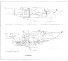 Columbia 40 Port & Starboard Profile Plan