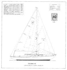 Columbia 40 Sail Plan - Reduced Rig