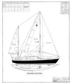 Columbia 45 Sail Plan - Ketch