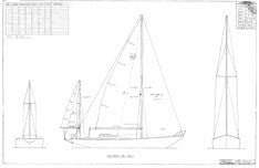Columbia 50 Sail Plan - Yawl