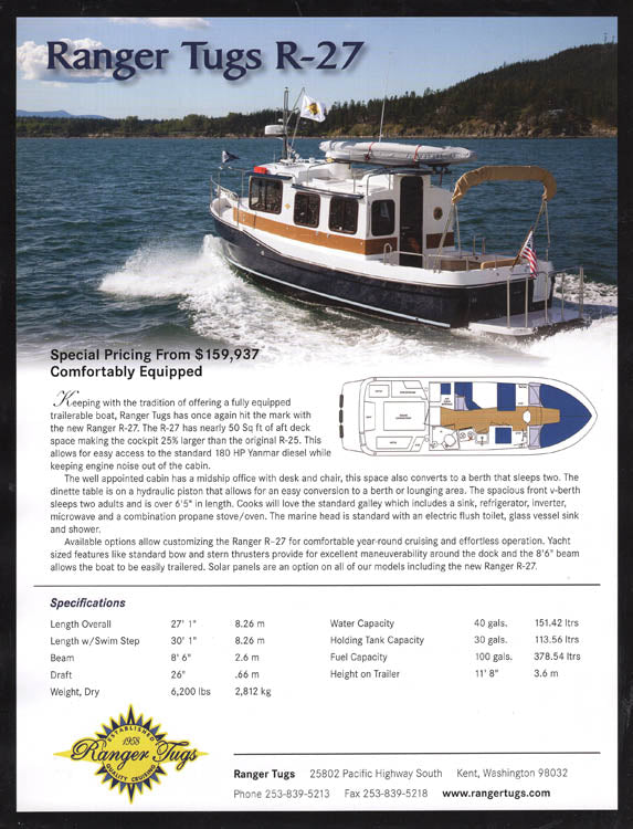 Bay Ranger R27 Ranger R-27 / R27 Classic Tug Brochure – SailInfo I boatbrochure.com