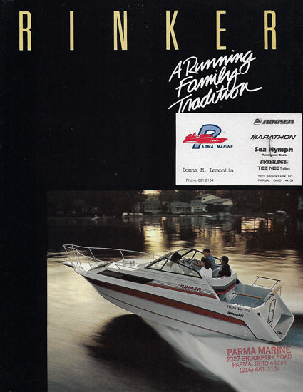 Rinker 1989 Poster Brochure – SailInfo I boatbrochure.com