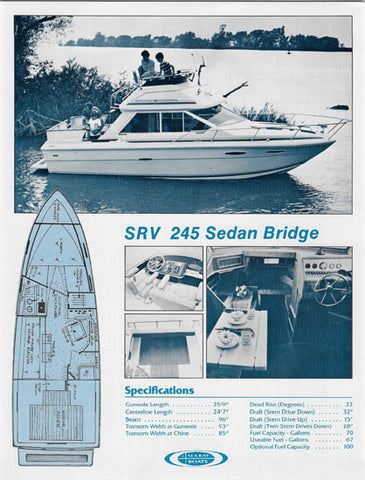 Sea Ray 245 SRV Sedan Bridge Specification Brochure (1982)