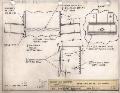 Columbia Yachts Spreader Socket Weldment Plan