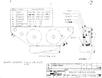 Columbia Yachts Masthead Assembly Plan