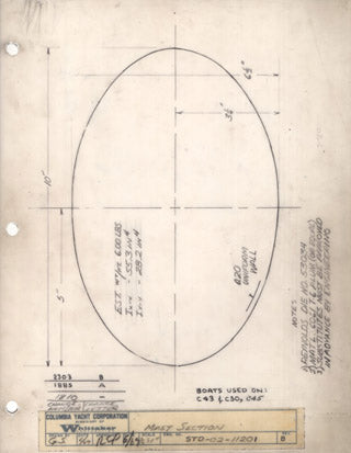 Columbia Yachts Mast Section Plan