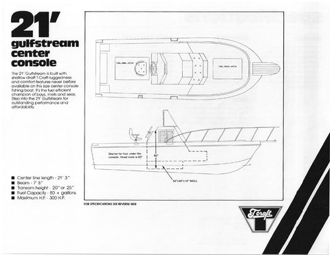 T Craft Gulfstream 21 Center Console Specification Brochure