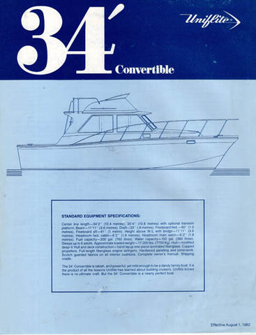 Uniflite 34 Convertible Specification Brochure